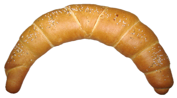Kifli tejes, köményes, sós, óriás